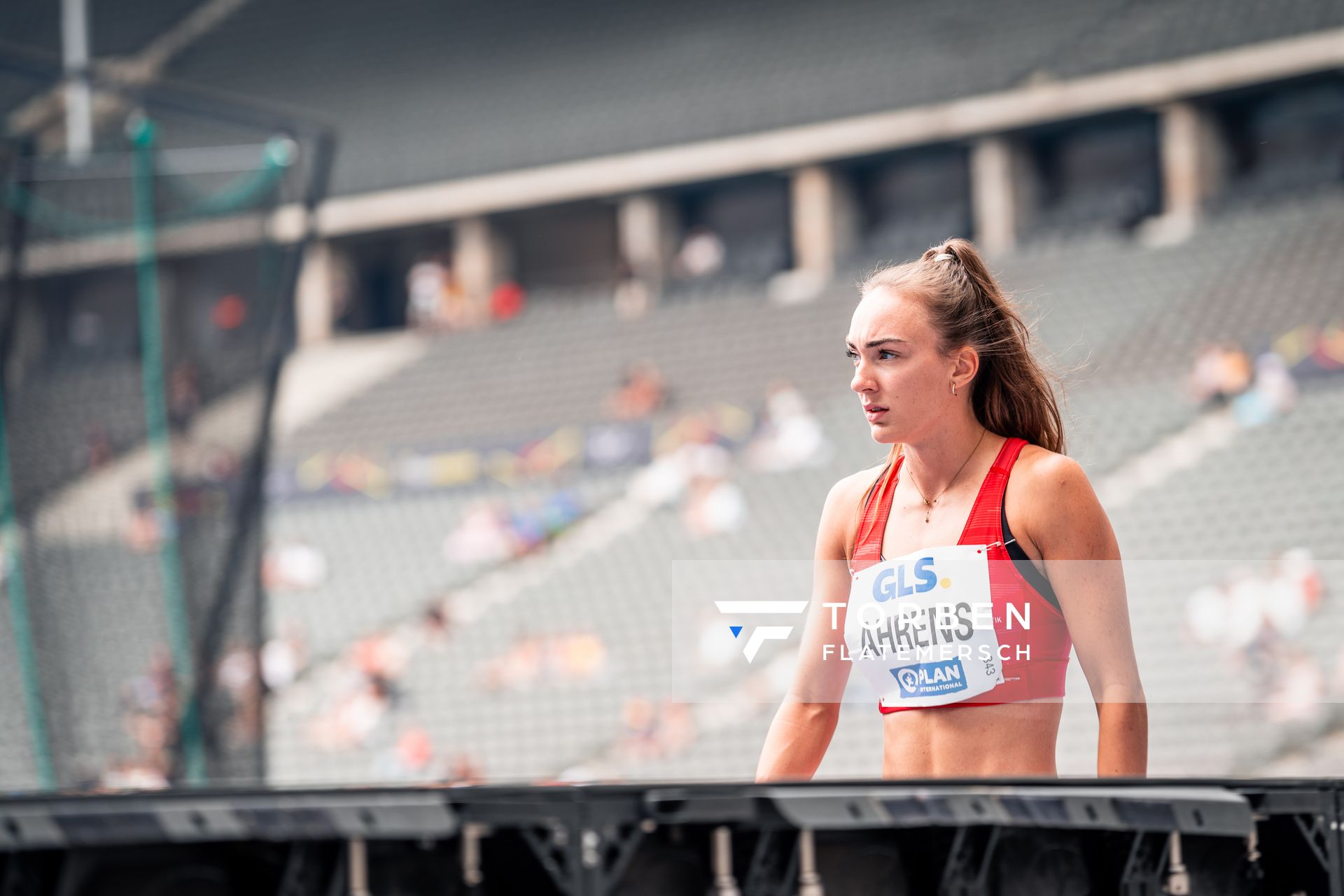 Lea Ahrens (VfL Eintracht Hannover) waehrend der deutschen Leichtathletik-Meisterschaften im Olympiastadion am 25.06.2022 in Berlin